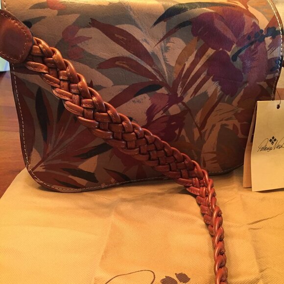 Patricia NashPalm Leaves Leather Satchel NWT